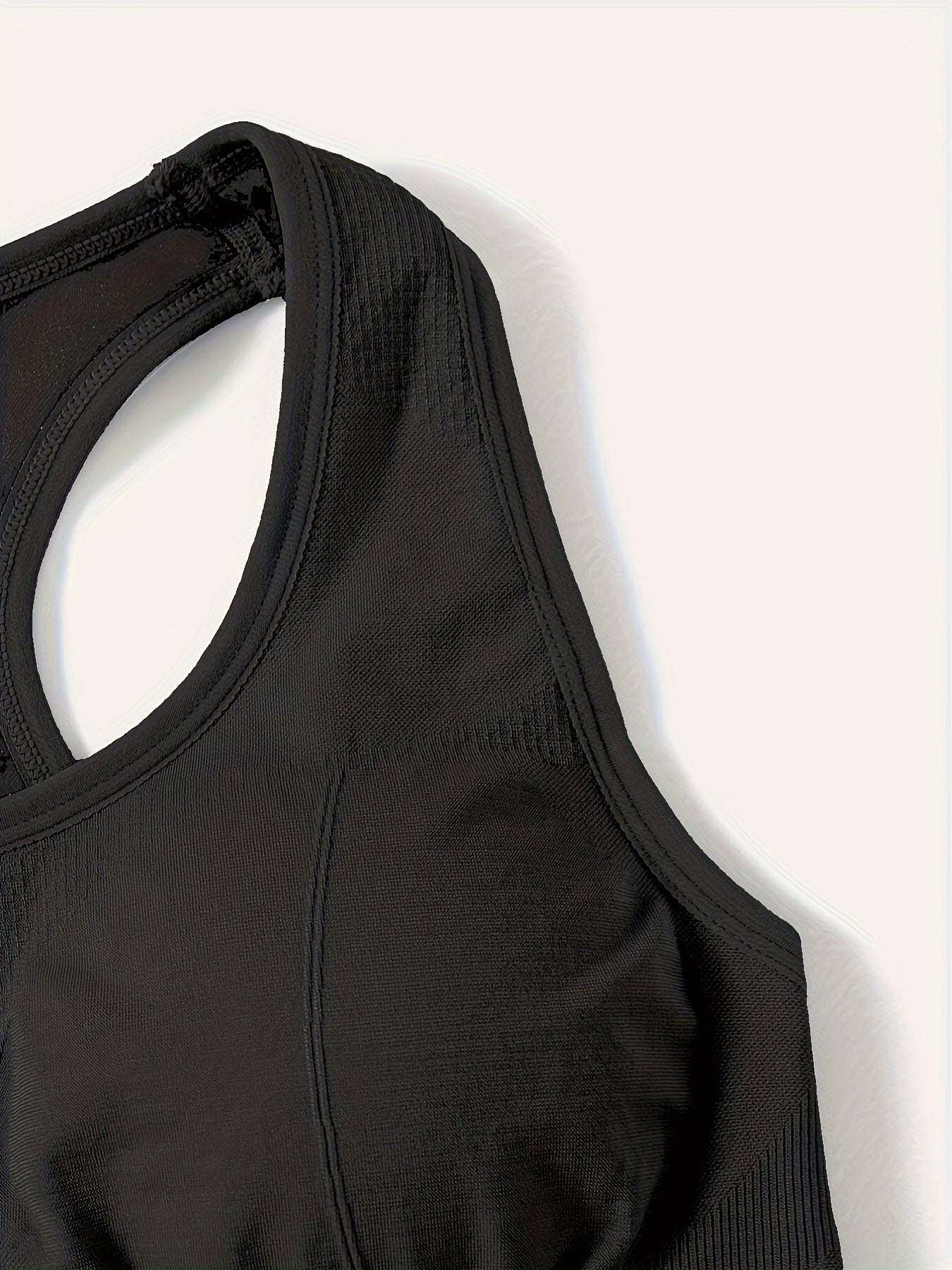 Women's High-Support Sports Bra with Removable Pads - Quick-Dry, Shockproof, Double-Layer Racerback Vest for Running & Fitness, Breathable Nylon-Elastane Blend, Non-See-Through, All-Season Activewear
