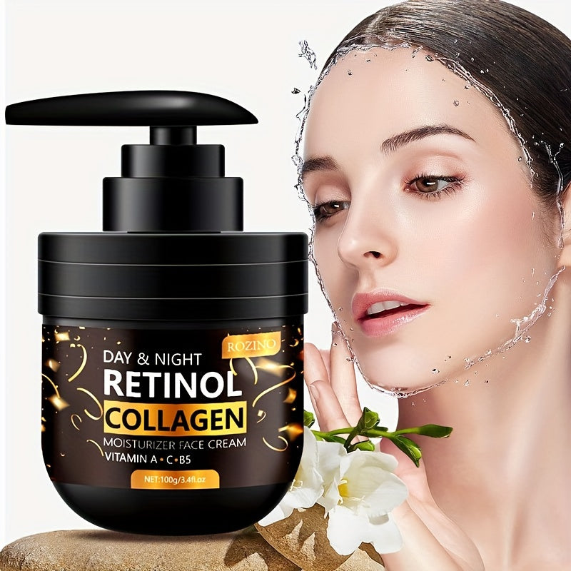 100g Retinol Collagen Day And Night Moisturizer Face Cream, Firming And Lifting Facial Skin, Hydrating More Tender, Safe And Reliable, Making Face Silky, Delicate And Tender, Improving And Revitalizing Facial Skin