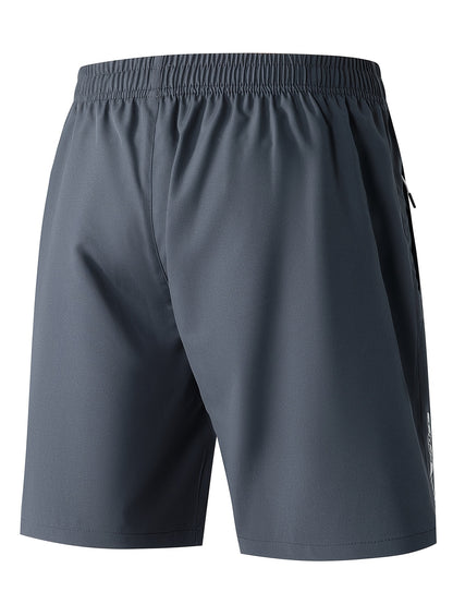 Men's Lightweight Polyester Casual Shorts with Lettering - Breathable Summer Beach & Outdoor Sports Shorts, Regular Fit, Pockets, Hand Wash or Dry Clean, Athletic Leisure Shorts | Modern Casual Shorts | Functional Pockets Des