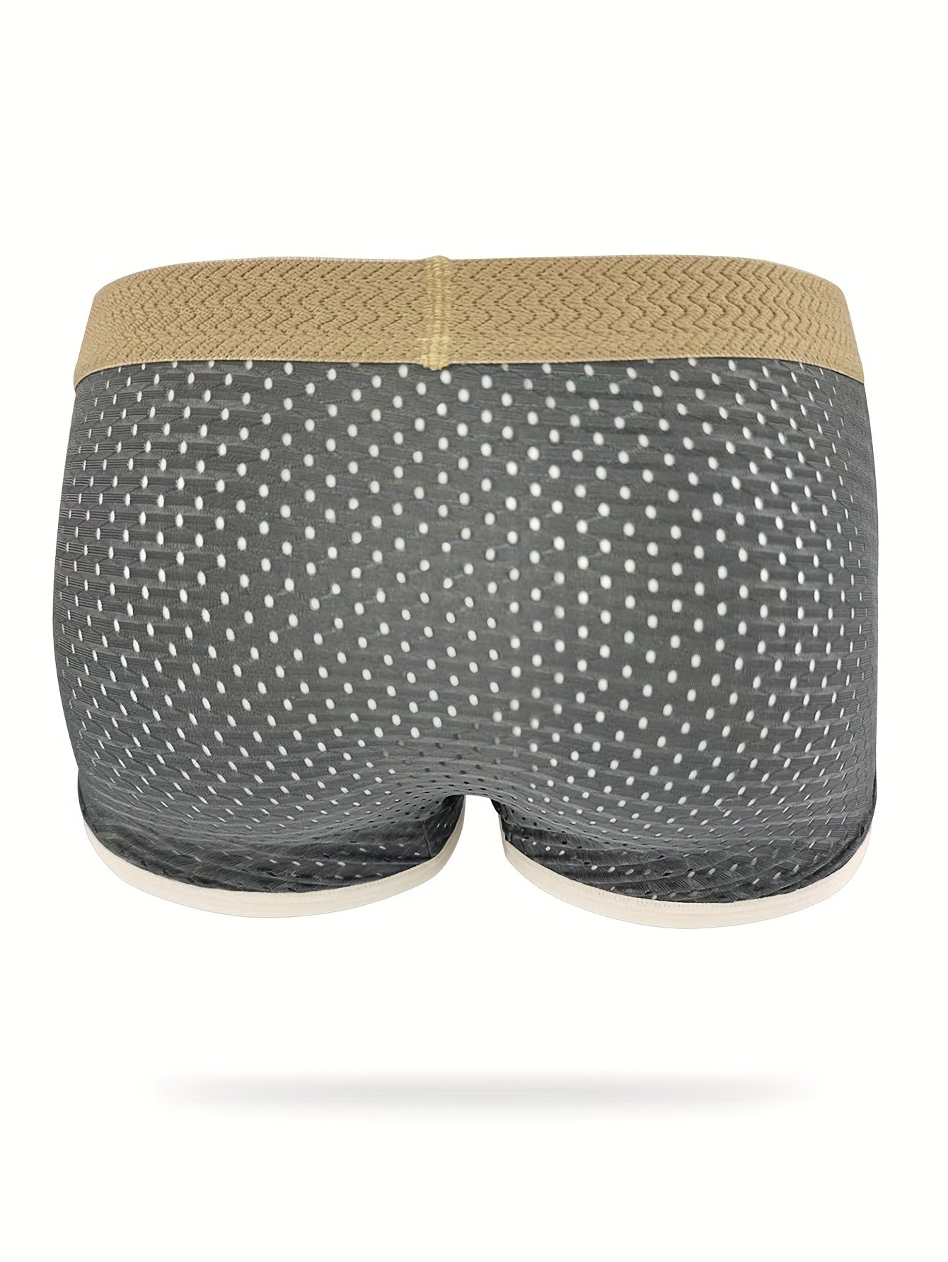 4pcs Men's Summer Ice Sliky Fiber Fabric Breathable Mesh Boxer Briefs - Soft, Comfortable & -Friendly Loose Fit Underwear