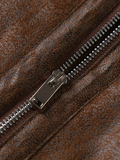 Men's Pu Jacket, Chic Faux Leather Jacket For Fall Winter