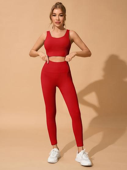 Seamless Yoga & Fitness Set - Quick-Dry, Moisture-Wicking Nylon Blend Sports Bra and Leggings for Women