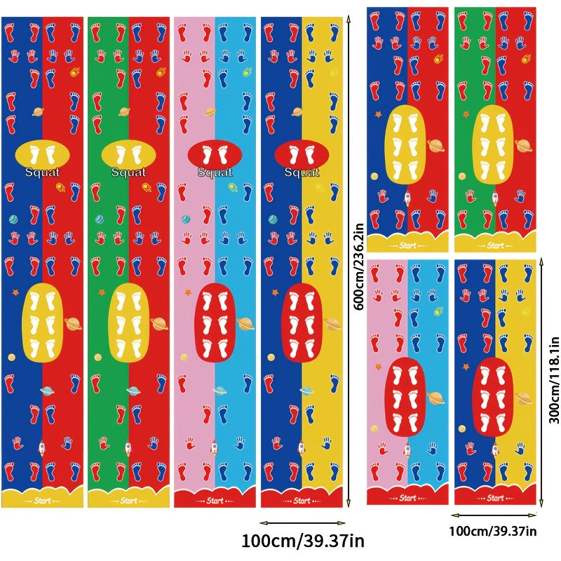 Laughter Guaranteed! 2-Player Hands&Feet Coordination Training Mat – Extra Large PVC Mat with Anti-Fade Printing, Perfect for Picnics, Team Retreats & Birthday Party Games
