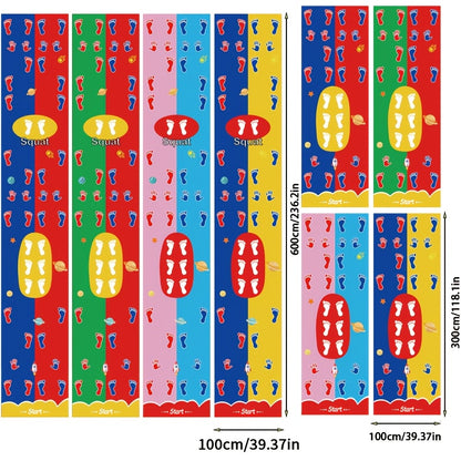 Laughter Guaranteed! 2-Player Hands&Feet Coordination Training Mat – Extra Large PVC Mat with Anti-Fade Printing, Perfect for Picnics, Team Retreats & Birthday Party Games