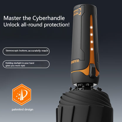 10 bone 3+3 glass fiber bone automatic folding umbrella, enlarged and thickened black rubber sunscreen coating, reinforced protective aluminum alloy skeleton, simple solid color design, unisex business sunshade dual-use umbre