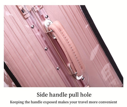 3pcs Luggage Protective Covers, Check-in Shockproof Thick PVC Transparent Dustproof Covers for 50.8cm+60.96cm+71.12cm Suitcases, Waterproof & Durable