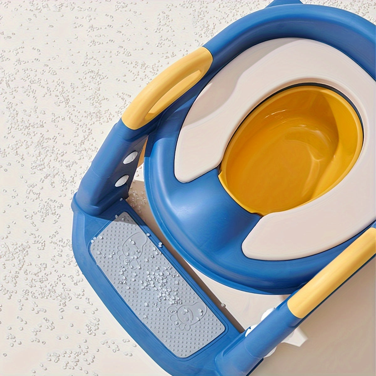 Assento de treino para desfralde, cadeira de bacio ajustável com escada resistente e antiderrapante, pegas e protetor contra salpicos.