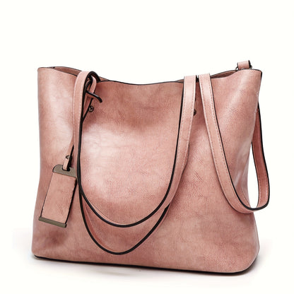 Women's Synthetic Handbag with Laptop Compartment & Detachable Strap - Golden-Tone Hardware, Zipper Closure, Spacious Work Bag for Travel, Business Meetings, Everyday Use - Available in Brown, Black, Red, Pink, Navy, Burgundy