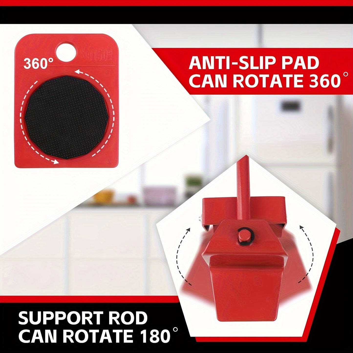 5pcs Heavy-Duty Furniture Moving System, Uncharged, No Battery Required, with Lifter Tool Set for Hardware Moving Tools