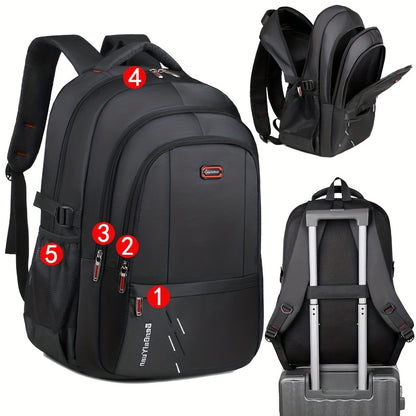 Large Capacity Travel Backpack with 43.18cm Laptop Compartment - Heavy-Duty High Quality, Adjustable Padded Straps & Zipper Closure, Durable Nylon Backpack For Men & Women, Business, Camping, Hiking, Backpack For Travel, Busi