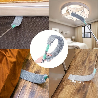 Extendable Microfiber Dust Brush Set with Long Handle Washable Reusable Multi Purpose Dry Wet Cleaning Brush for Sofa Bed Furniture Crevices