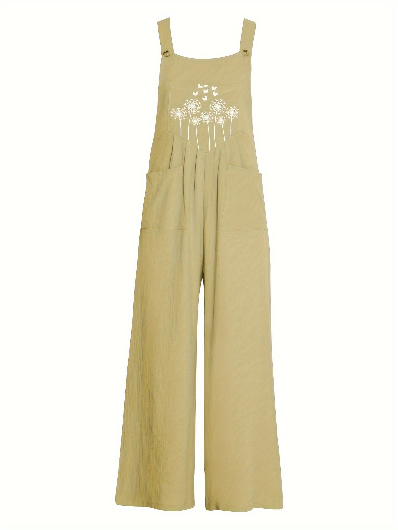 Women's Elegant Paisley Print Strap Pants - Lightweight 35% Side Pockets, Non-Stretch Fabric for Spring/Summer Casual & Formal Wear