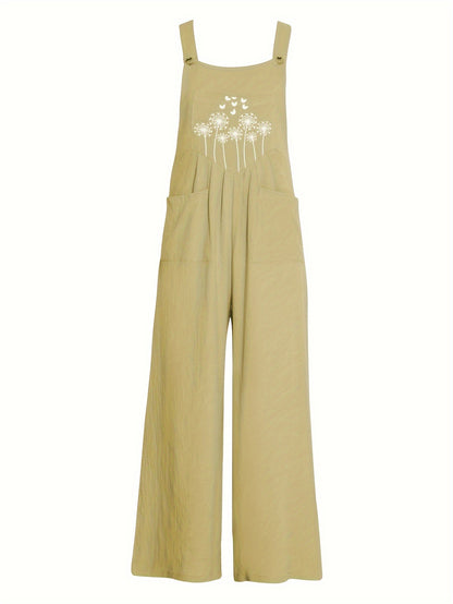 Women's Elegant Paisley Print Strap Pants - Lightweight 35% Side Pockets, Non-Stretch Fabric for Spring/Summer Casual & Formal Wear