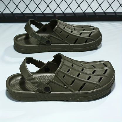Men's Fashionable Breathable Oversized Clogs - Casual Slip-On Beach & Garden Sandals, EVA Material