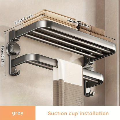 1pc Musurjoy Space-Saving Commercial Hand Towel Holder - Suction Cup Mount No Drilling, Heavy-Duty Bathroom Rack for Shower & Toilet Walls/Tiles, Multi-Functional Organizer, Easter Gift, Back-to- Season Choice