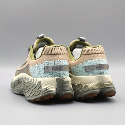 Men'S Casual Sports Shoes, Low Top Lace Up Fabric Upper, Rubber MD Sole, Breathable, Anti-Slip, Comfortable, Lightweight, Shock Absorption, Round Toe, Stripes Pattern, for Outdoor Running, Hiking, Daily Wear, Spring/Summer