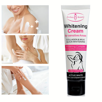 1pc Snow Bleach Cream, Skin Illuminating Cream, Radiance Cream For Intimate Area, Underarm, Knees, Elbows, Inner Thigh, Bikini Line, Armpit Parts, Body Dark Area Skin
