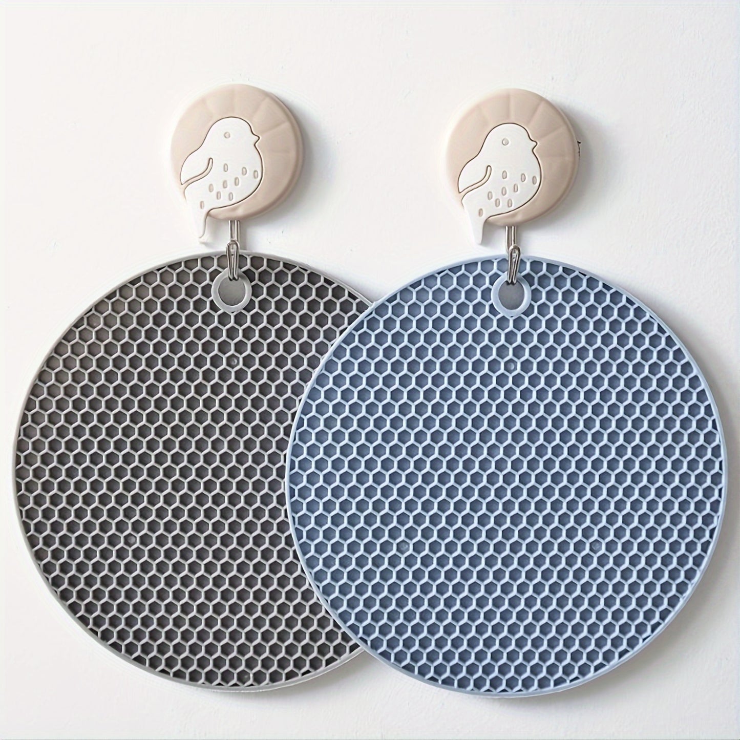1/4pcs Round Honeycomb Silicone Placemat 17.02 Cm, Heat Insulation Pad, Non-slip Pot Holder, Easy To Clean And High Temperature Resistant Table Mat, Tabletop Protection, Home Kitchen Dining Table Decor