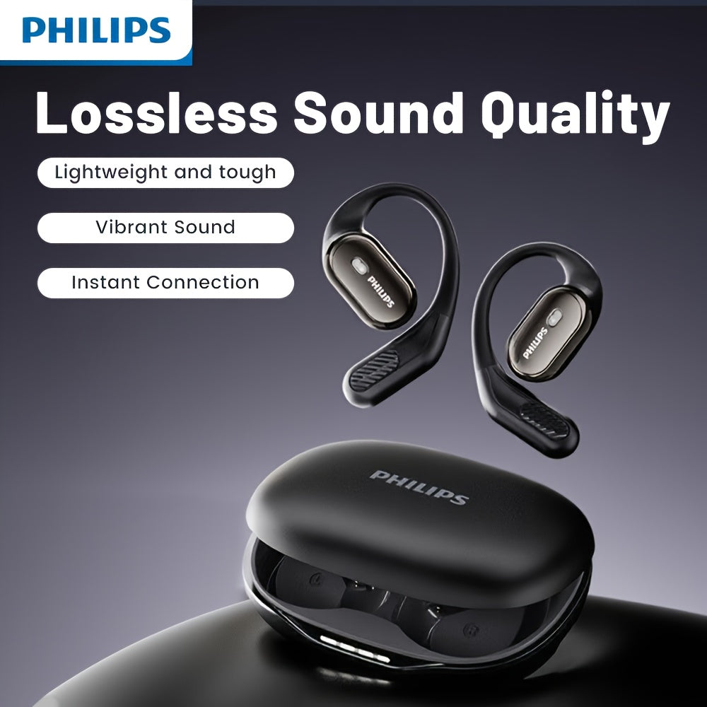 Philips' new 2025 wireless headphones, equipped with a 500-milliampere charging case, upgraded wireless 5.4 technology, on-site listening experience, ear-back fitting design, significantly enhanced sound insulation effect, AI