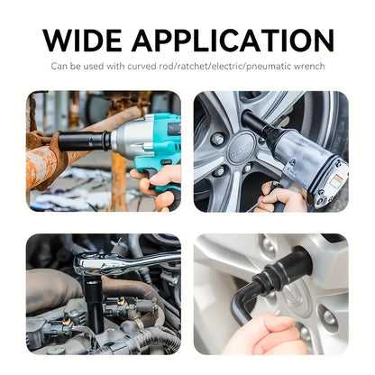 1/2" Electric Wrench and Socket Set - Heavy-Duty Pneumatic Wind Gun with Hexagonal Long Head for Efficient Auto Repair, Maintenance, and DIY Projects - Durable Hardware Tools for Professionals and Homeowners
