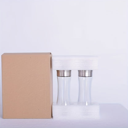 2pcs Premium Stainless Steel Salt and Pepper Grinder Set - Adjustable Ceramic - High Glass Salt and Pepper Mill - This elegant yet practical grinder set enhances your cooking experience, adding flavor to your kitchen