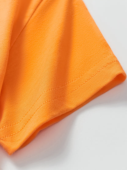 T-shirt de manga curta para criança em algodão com estampa de escavadora de desenho animado, respirável e moderna para o verão.