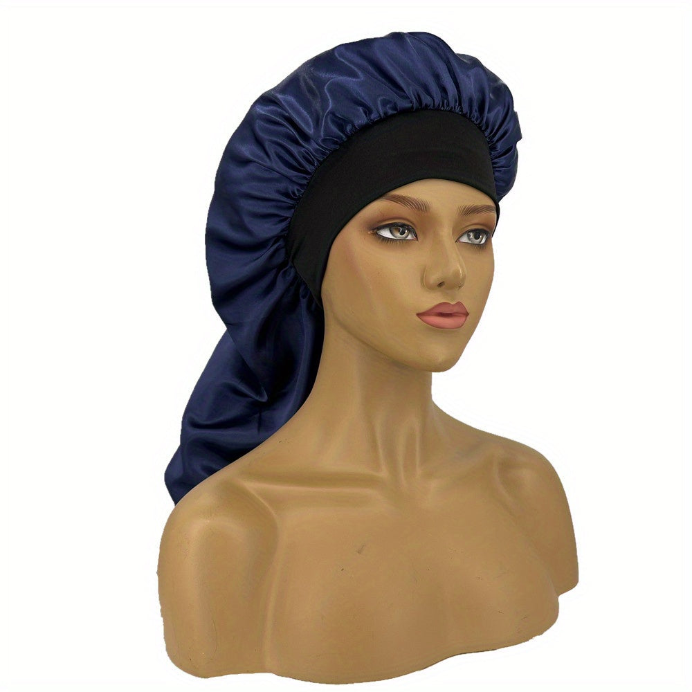 Silky Long Bonnet For Sleeping Solid Color Night Cap For Women Hair Care Tools For Sleeping In Overnight