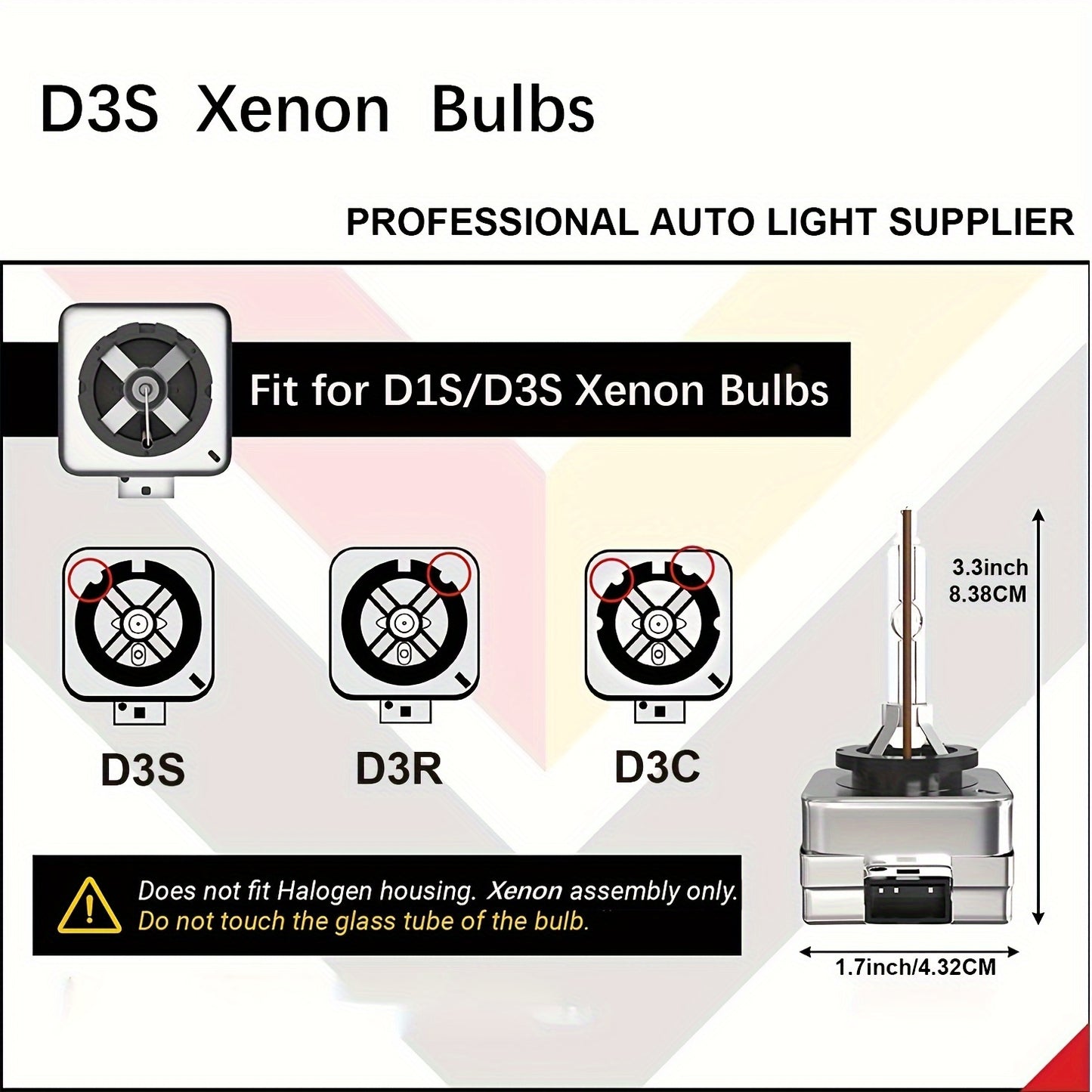 2pcs D1S-6000K Xenon Car Headlight Bulbs, 35W High Brightness & Long Life - Easy Install, No Glare, Aluminum Shell