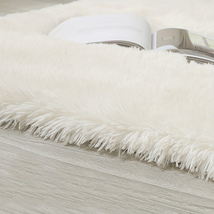 1pc Ultra Soft Plush Rug, White Large Area Rug, Non-slip Fluffy Shaggy Rug, Waterproof Shaggy Throw Rugs For Living Room Bedroom Nursery Room, Game Room Dormitory Carpet, Teenage Room Decoration, Room Decor