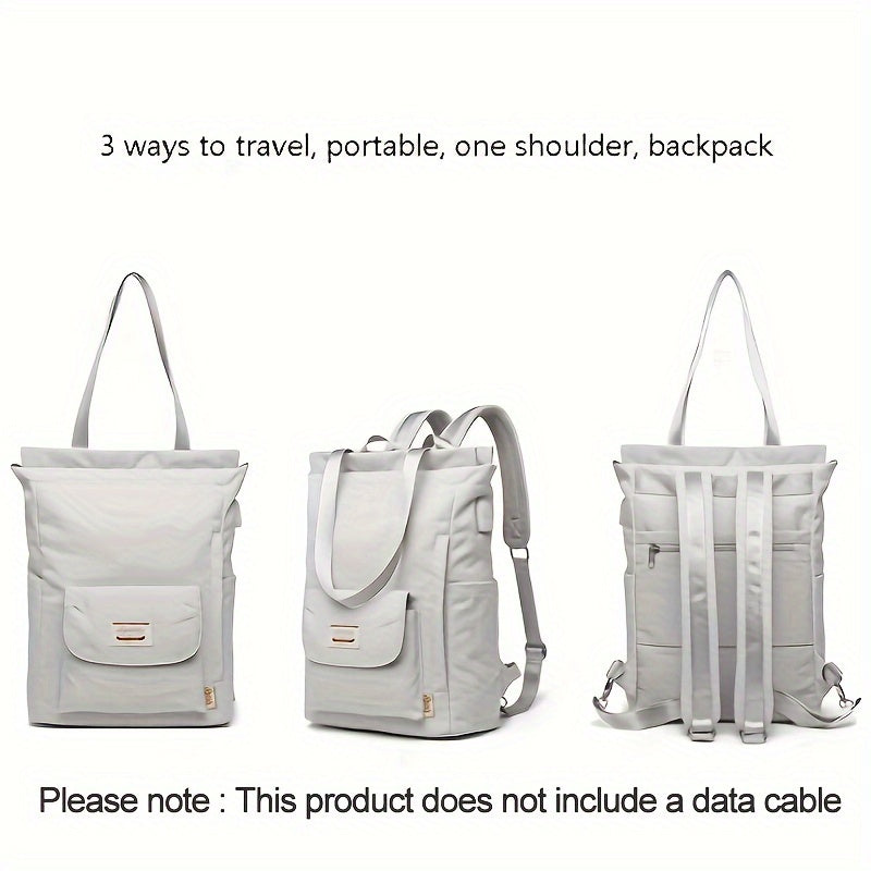 Adjustable Strap Laptop Backpack - Durable Nylon, Zipper Closure, Multiple Compartments, Casual Style, High School Backpack, Casual Backpack | Adjustable Strap Bag | Zippered Backpack