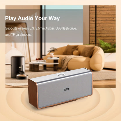 DOSS SoundBox XL Ultra 80W Wireless Home Speaker with Subwoofer, 2.1 Channel Sound System, 18-Hour, Wireless 5.3, -C, DSP Technology & Low Frequency, Compatible with Smartphones, Tablets, Laptops, Music Players - Modern Metal