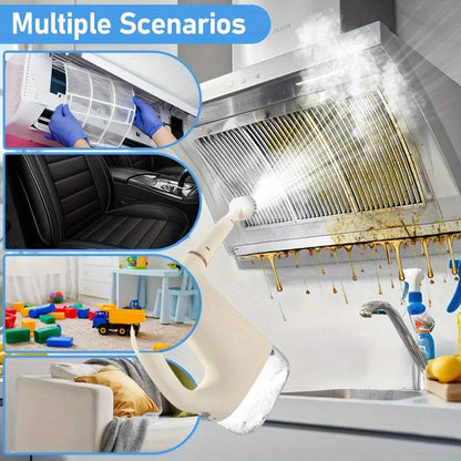 Portable high power handheld steam cleaner, 1300W adjustable temperature and pressure - capacity, maximum temperature 100°C, wide range of cleaning accessories, kitchen, bathroom, furniture and car multi-functional cleaning