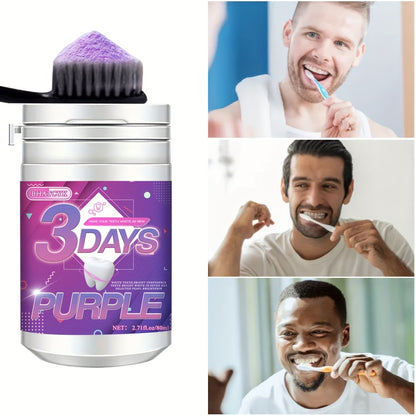 Bhatcyk Purple Teeth Whitening Powder - Deep Clean & Polish, Daily Oral Care For Fresh Breath & Deep Cleaning