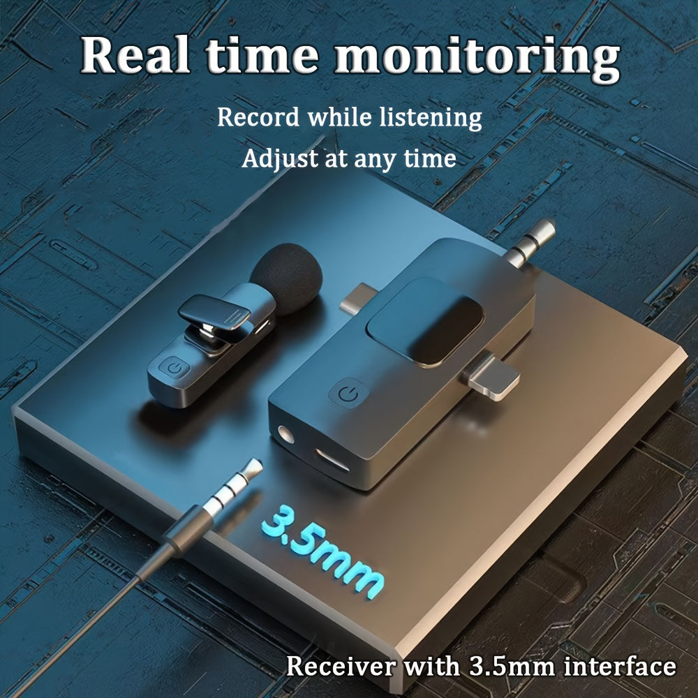 3.5mm Jack 3-in-1 Professional Wireless Lavalier Microphone with Noise Cancelling, Clear Sound, High Sensitivity, 2.4GHz Receiver, Stable Transmission - Ideal for Computers, Cameras, Laptops, Online Teaching, Conferences, Tou