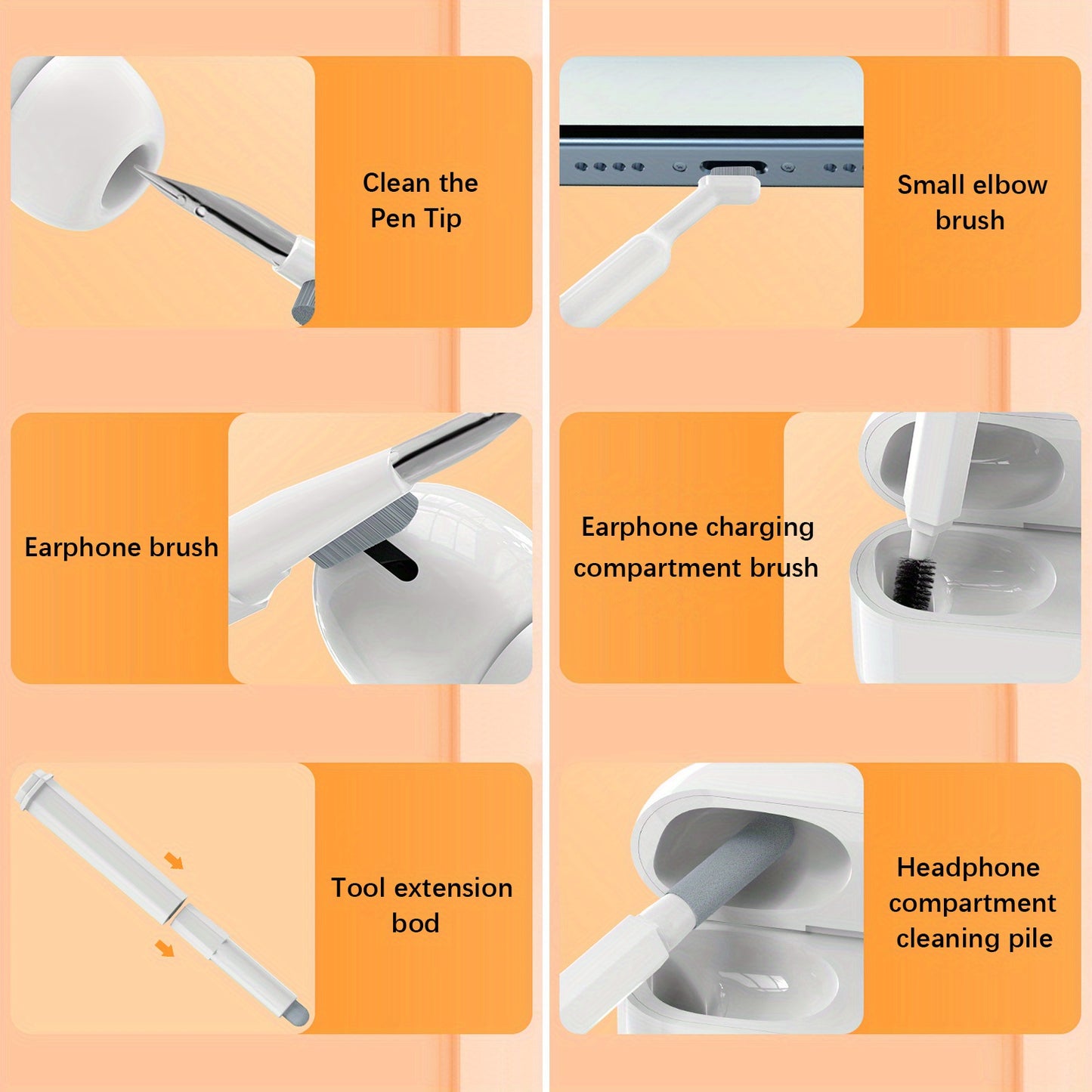 20 In 1 Multi-Function Keyboard Cleaner Cleaning Brush Kit Earbuds Cleaning Pen For PC Laptop Phone Headphones Camera For Airpod