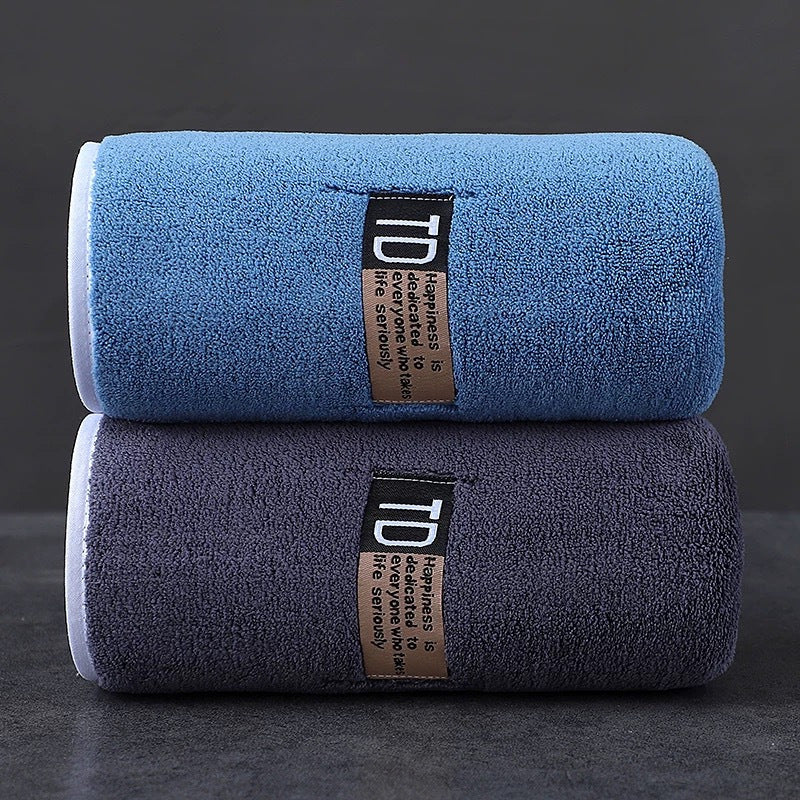 9pcs Large Size Three Colors Super Soft Super Absorbent Bath Towel Set, Blue, White, Gray Composition, Exquisite and Durable, Not Shedding, 5-Star Standard