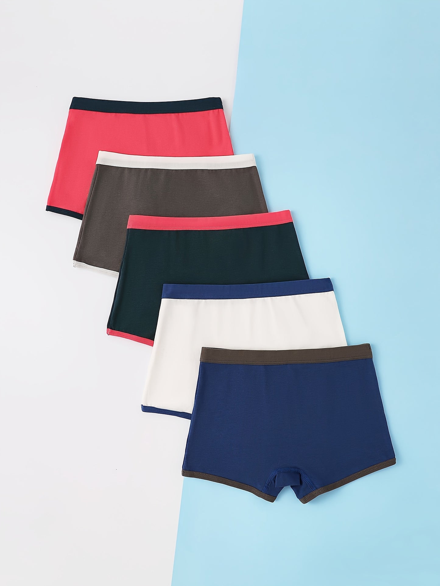 Conjunto de 5 Cuecas Boxer para Criança para Menino, 95% Algodão, Macias e Respiráveis, com Estampado Dinossauro, Tamanhos até aos 12 Anos.