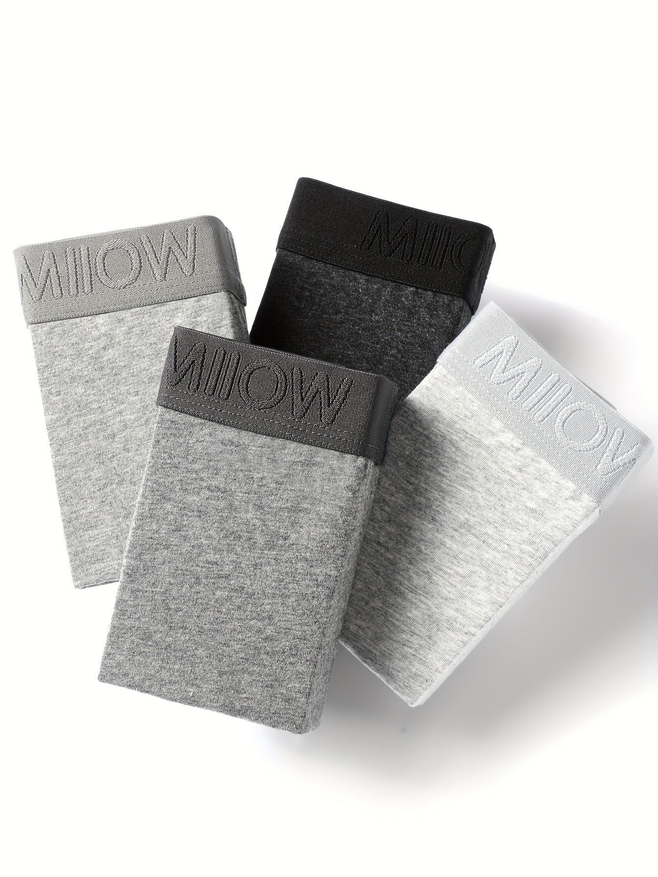 4pcs Dark Grey and Light Grey Men's Underwear