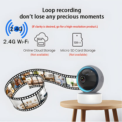 Smart 1080P HD Monitor, FHD WiFi Security Camera with 360°/90° Pan-Tilt, 2.4G WiFi Full-Body Surveillance Camera, Night Vision, Two-Way Audio, Motion Recording, Remote Viewing, Suitable for Home Safety Monitoring of Childre