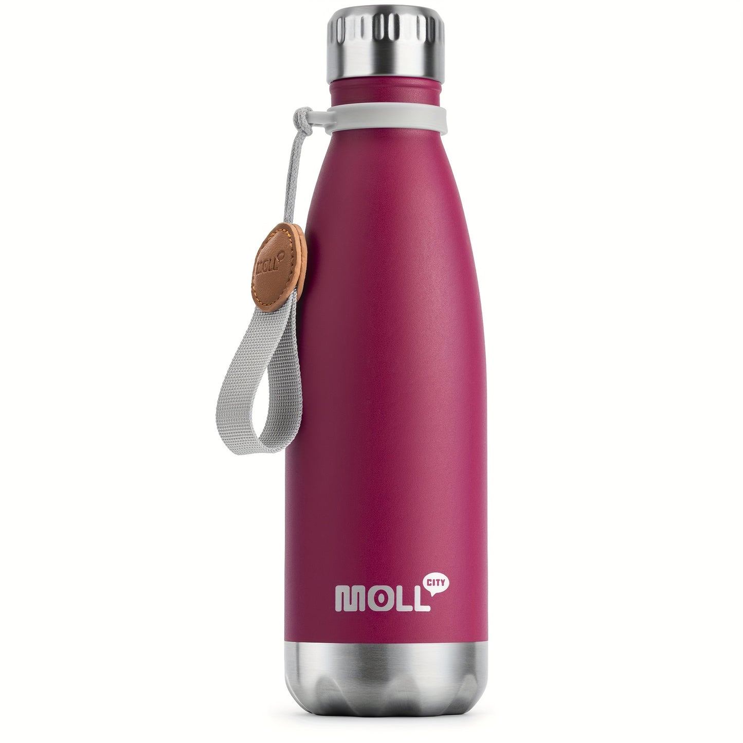 Garrafa térmica de aço inoxidável de 500ml com boca estreita, 1 unidade, reutilizável, à prova de fugas, para viagens, ideal para mulheres (rosa)