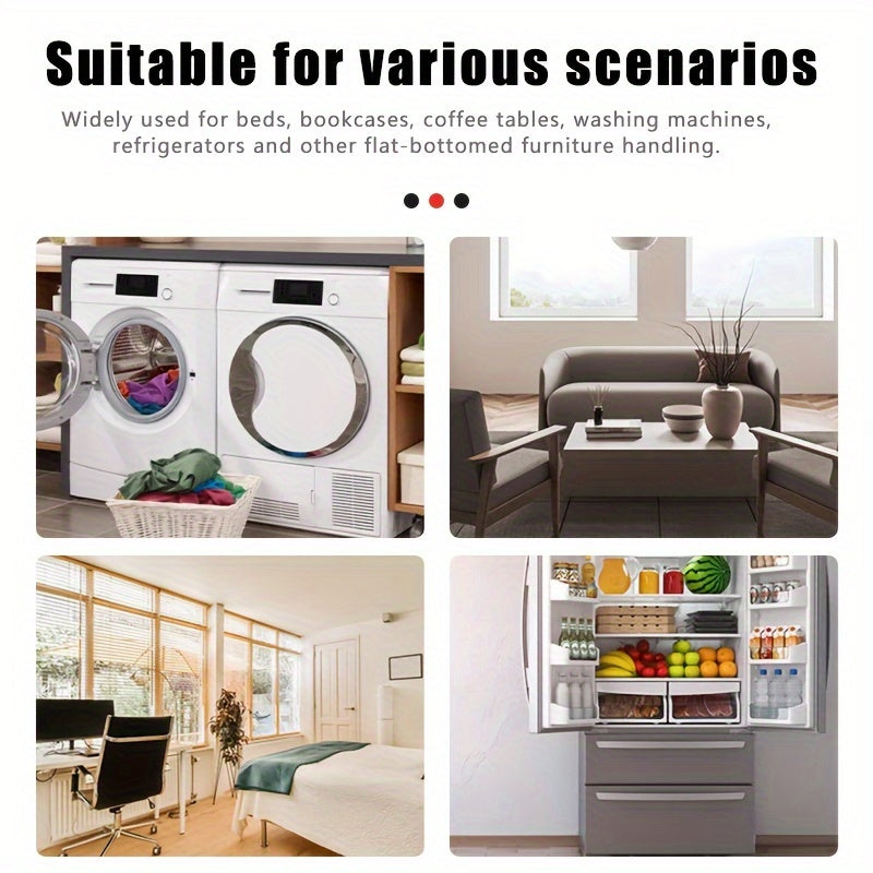 Eight-piece Furniture Moving Tool Set - 158.76 KG Load Capacity - Heavy-duty Steel Furniture Moving Tools, Easy Relocation and Moving Solutions - No Electricity Required, Durable and Reliable 360-degree Movement Tool for Home