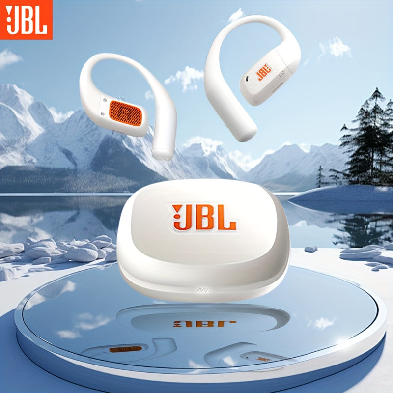 For JBL ZONE True Wireless Open-Ear Sports Headphones, Neckband Wireless Earbuds for Swimming, Cycling, Running, Long Battery Life, High-Quality Sound, Clear Call and Music Output, USB-C Charging, Rechargeable Battery, Black