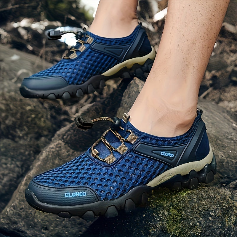 CLOHOO Men's Trendy Comfortable Mesh Sandals, Breathable Wear-resistant Non-slip Sport Shoes For Outdoor Walking Running Hiking, Spring Summer Autumn