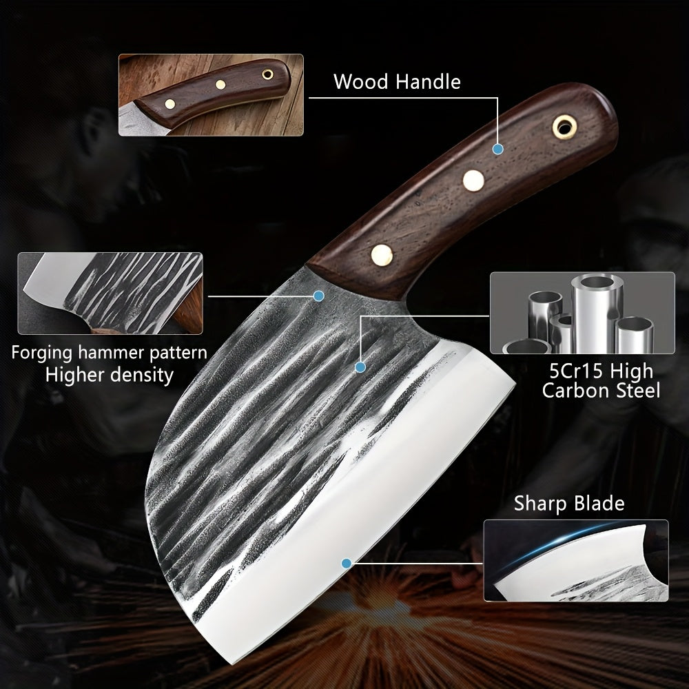 8pcs Japanese Knife Set 5Cr15 Stainless Steel Complete Kitchen Knife Set High Quality Chef Knife Butcher Knife Vegetable Cooking Knife Slices with Wooden Handle And Nylon Bag for Women Men Gifts