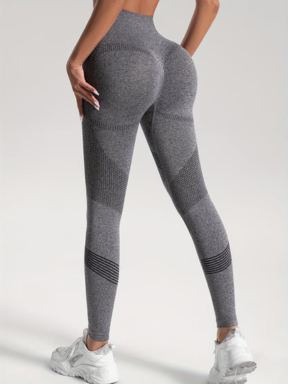 2pcs Solid Color High-Stretch Fitness Yoga Sports Leggings, Soft Breathable Yoga Tight Pants, Women's Activewear