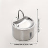Bebedouro Automático em Aço Inoxidável para Cães e Gatos com Janela de Nível de Água – USB, Silencioso e Sem Bateria