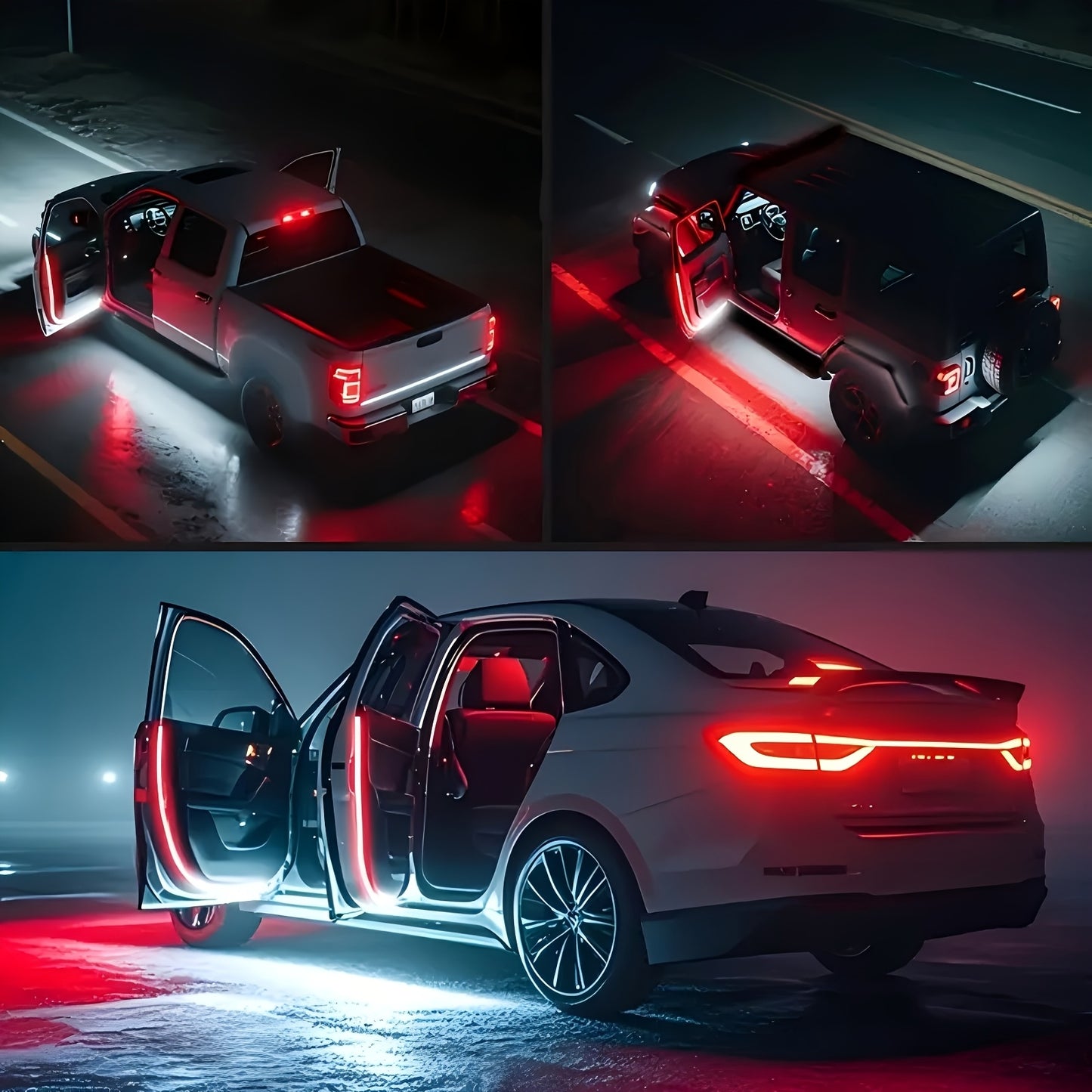 2pcs Door edge light strip, atmospheric light strip, pickup truck welcome decoration light, ambient light, LED flow light