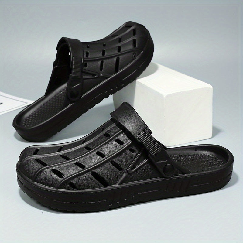 Men's Fashionable Breathable Oversized Clogs - Casual Slip-On Beach & Garden Sandals, EVA Material