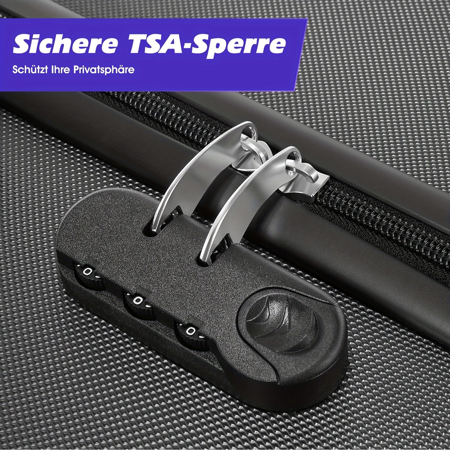 Hardshell Luggage Set Of 4pcs, With 360° Dual Spinner Wheels And Integrated Lock, Carry-on Luggage