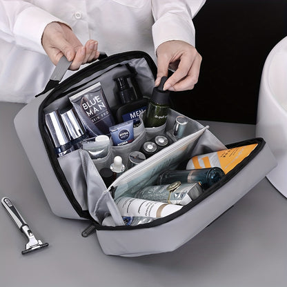 Lightweight Travel Toiletry Bag - Portable Cosmetic Organizer with Zipper, Machine Washable, Black